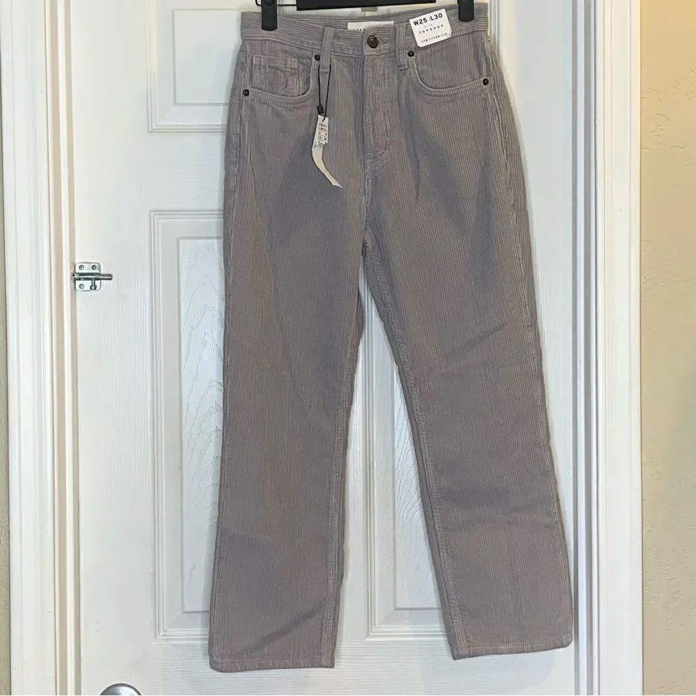 Topshop Gray Corduroy Cropped Pants Size 2